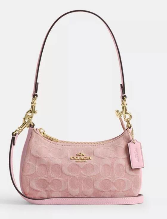 Coach Handbags - B16-009-Coach Mini Teri-Light Pink Signature Denim